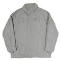 Mens Grey Jacket L Polyester Blend Plain Zip Closure Functional Casual Outerwear