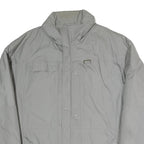 Mens Grey Jacket L Polyester Blend Plain Zip Closure Functional Casual Outerwear