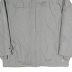 Mens Grey Jacket L Polyester Blend Plain Zip Closure Functional Casual Outerwear