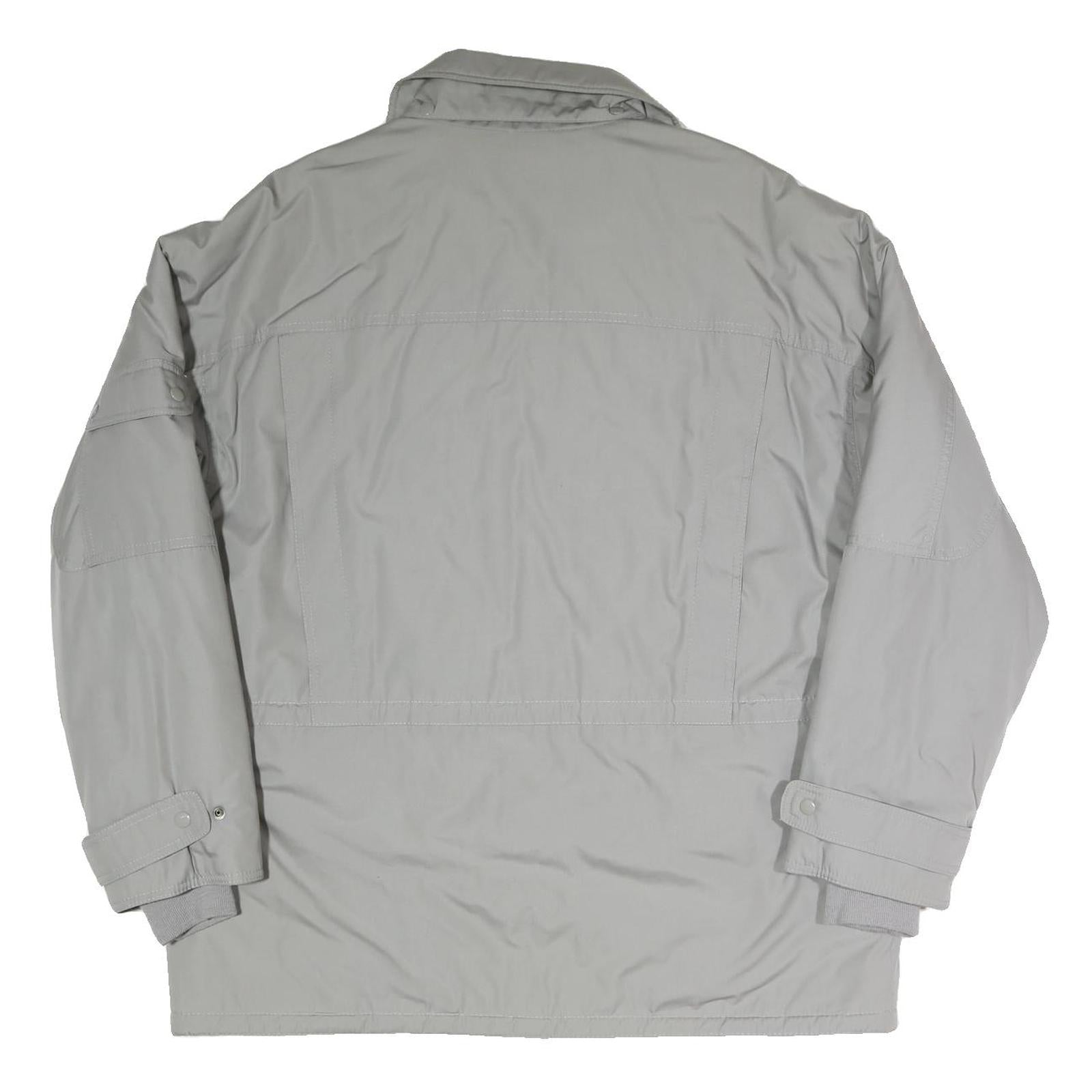 Mens Grey Jacket L Polyester Blend Plain Zip Closure Functional Casual Outerwear