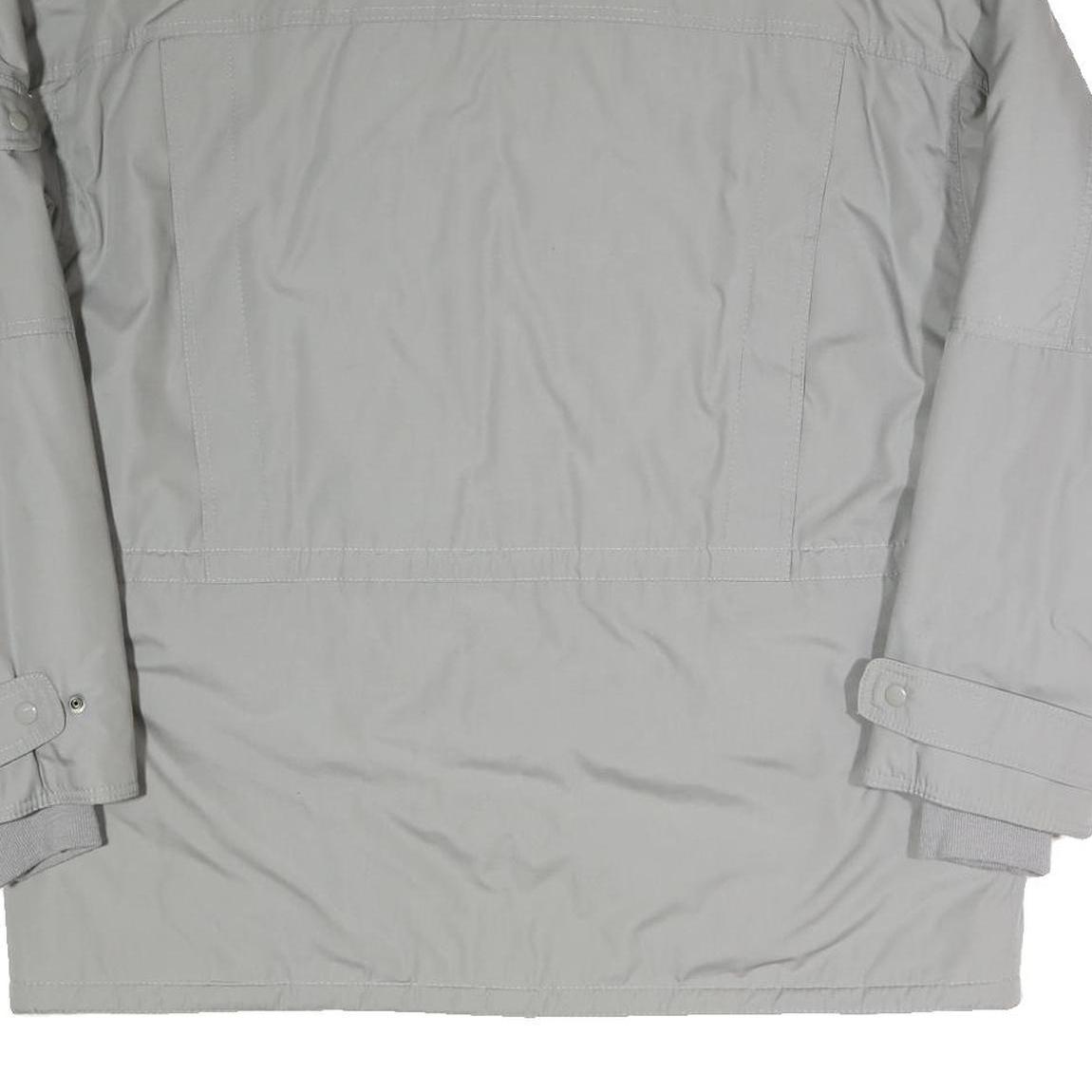 Mens Grey Jacket L Polyester Blend Plain Zip Closure Functional Casual Outerwear
