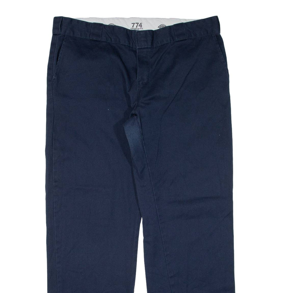 DICKIES 774 Workwear Womens Trousers Blue Regular Straight W36 L30