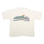 POLY TEES Mens White Hawaii Graphic T-Shirt L Short Sleeve Crew Neck Cotton