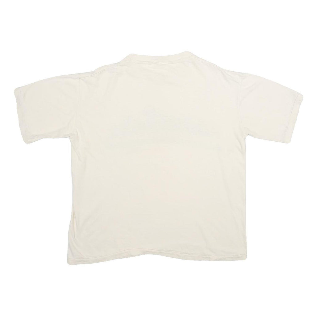 POLY TEES Mens White Hawaii Graphic T-Shirt L Short Sleeve Crew Neck Cotton