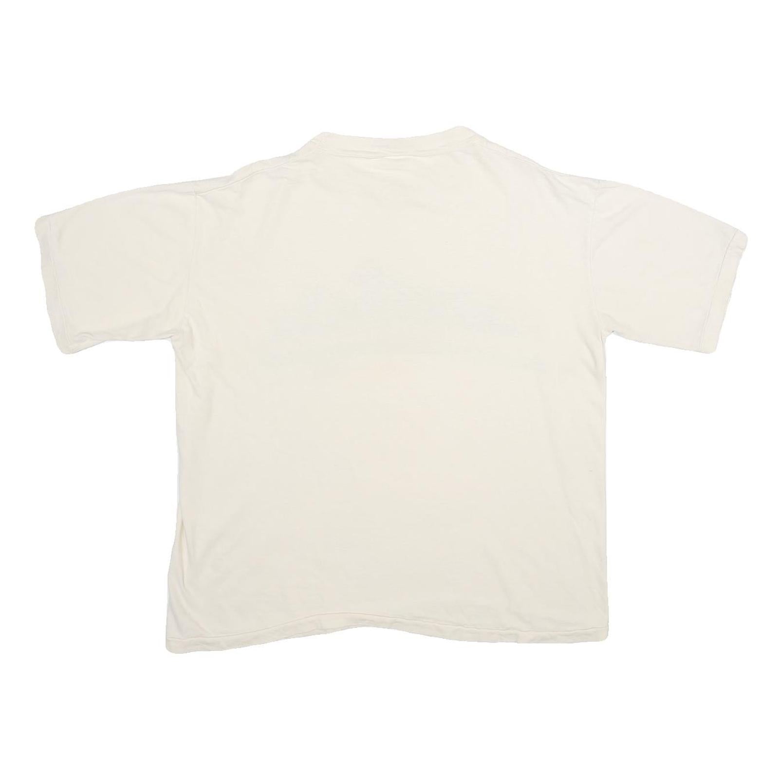 POLY TEES Mens White Hawaii Graphic T-Shirt L Short Sleeve Crew Neck Cotton