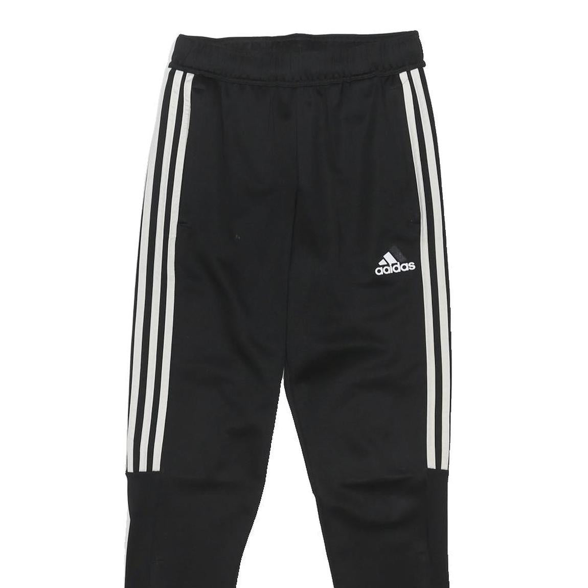 ADIDAS Mens Joggers Black Slim Tapered S W25 L29 Classic Sportswear Stripe