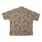 PIERRE CARDIN Mens Beige Hawaiian Shirt 2XL Cotton Blend Short Sleeve Casual