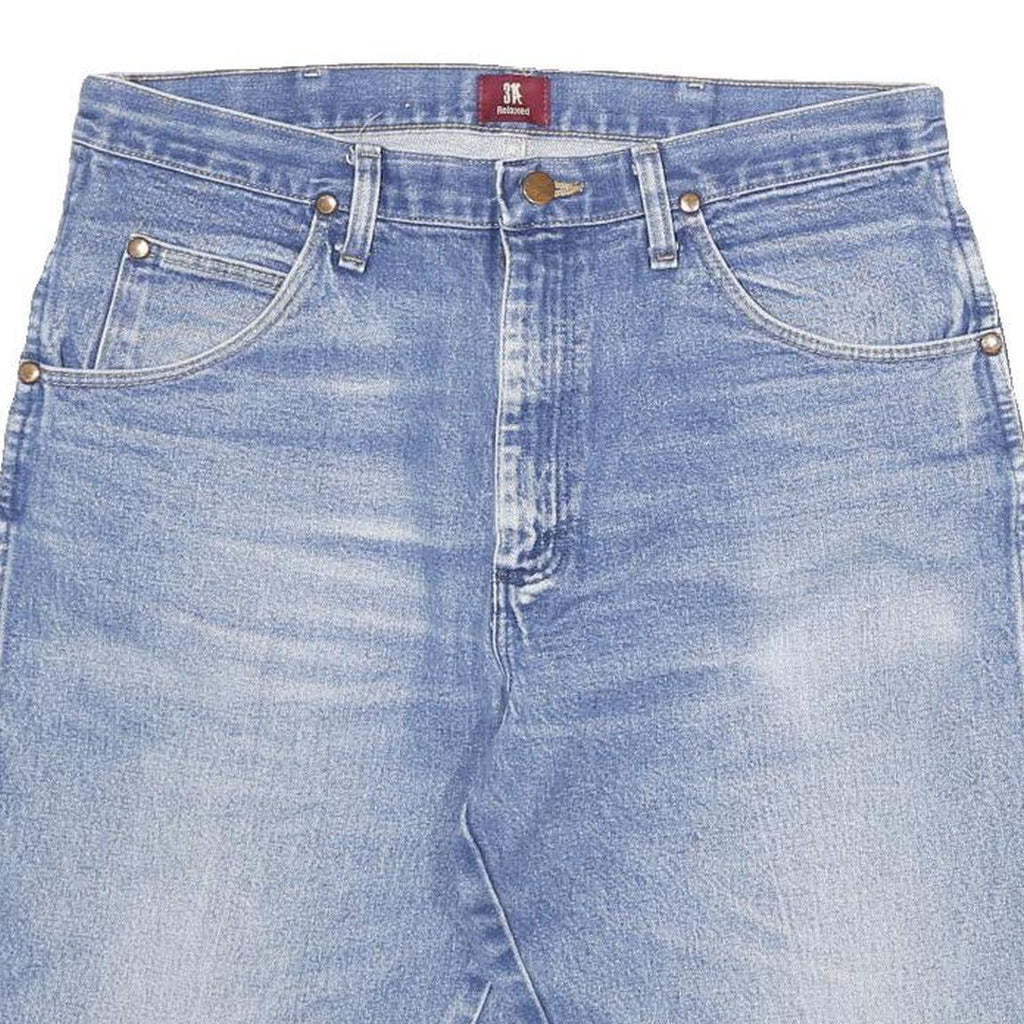 WRANGLER Mens Blue Denim Casual Shorts XL W34 Relaxed Fit Cotton Blend