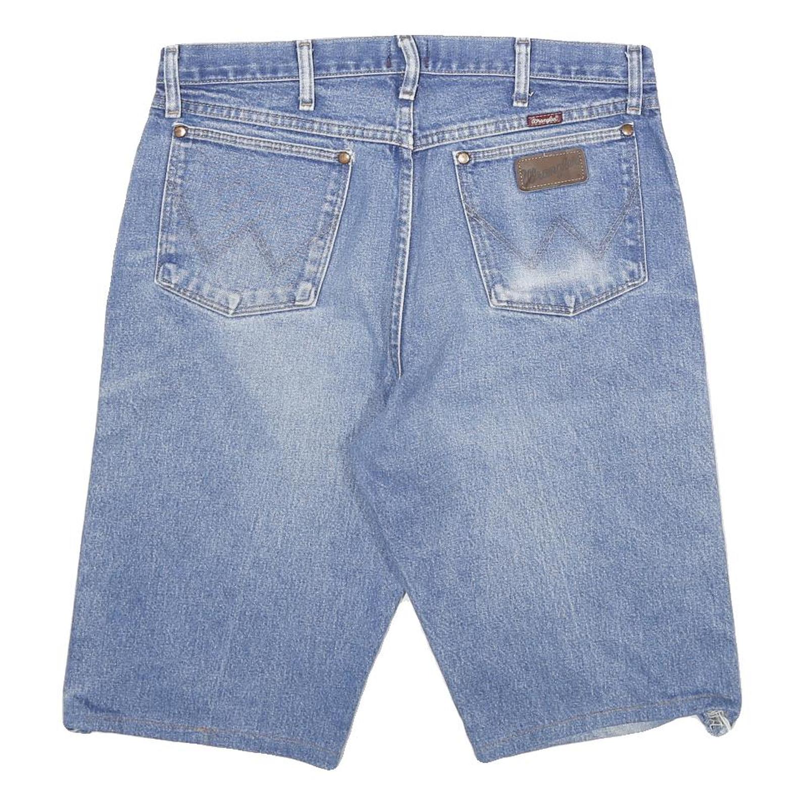WRANGLER Mens Blue Denim Casual Shorts XL W34 Relaxed Fit Cotton Blend