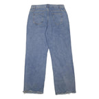 Womens Blue Relaxed Straight Denim Jeans W32 L31 Distressed Zip Closure