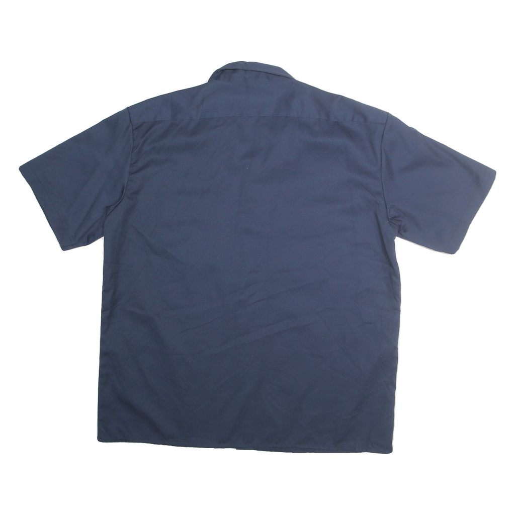DICKIES Mens Navy Plain Work Shirt XL Cotton Blend Utility Crew Style