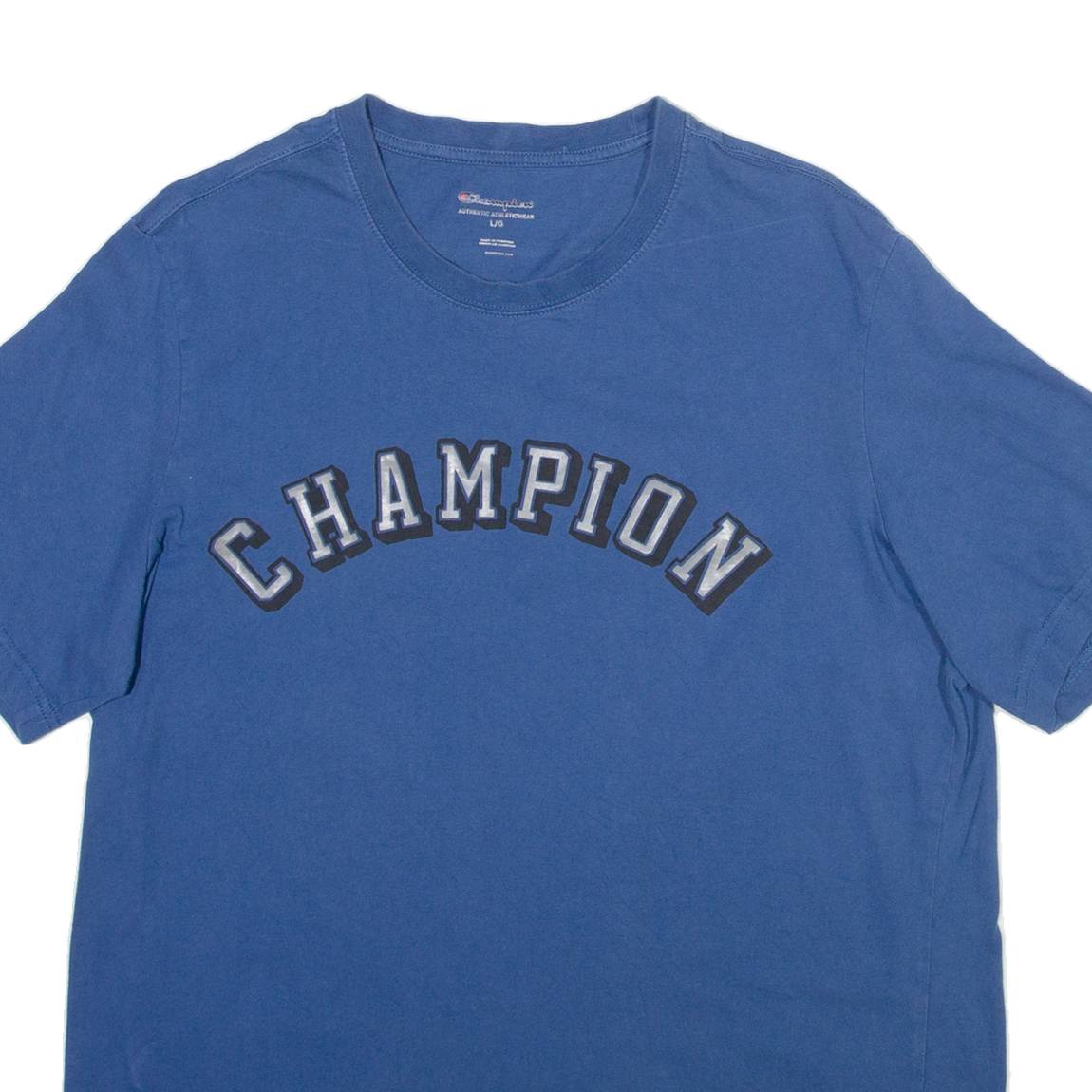 CHAMPION Mens T-Shirt Blue L
