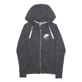 NIKE Womens Grey Zip Up Hoodie M Cotton Blend Casual Sportswear
