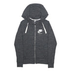 NIKE Womens Grey Zip Up Hoodie M Cotton Blend Casual Sportswear