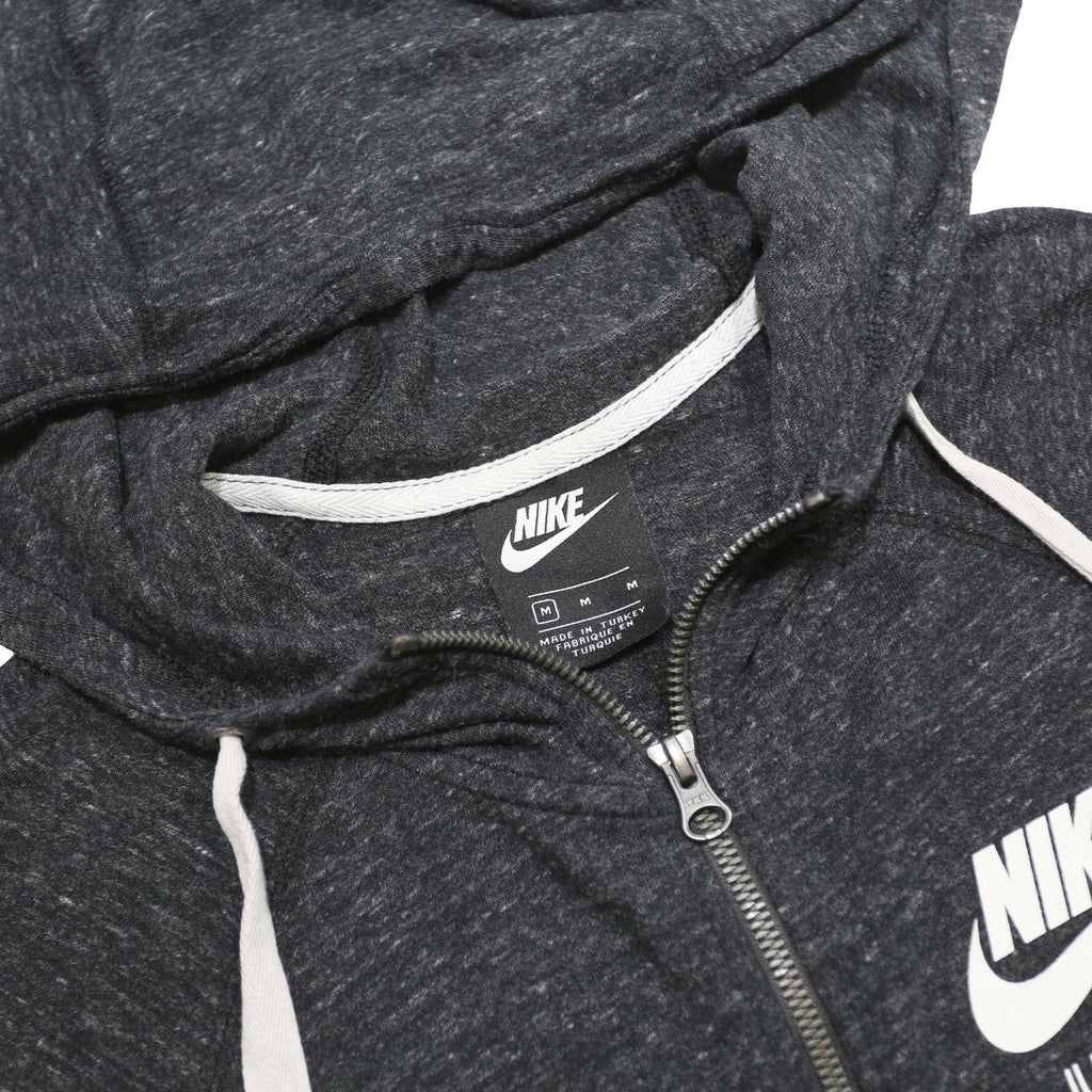 NIKE Womens Grey Zip Up Hoodie M Cotton Blend Casual Sportswear