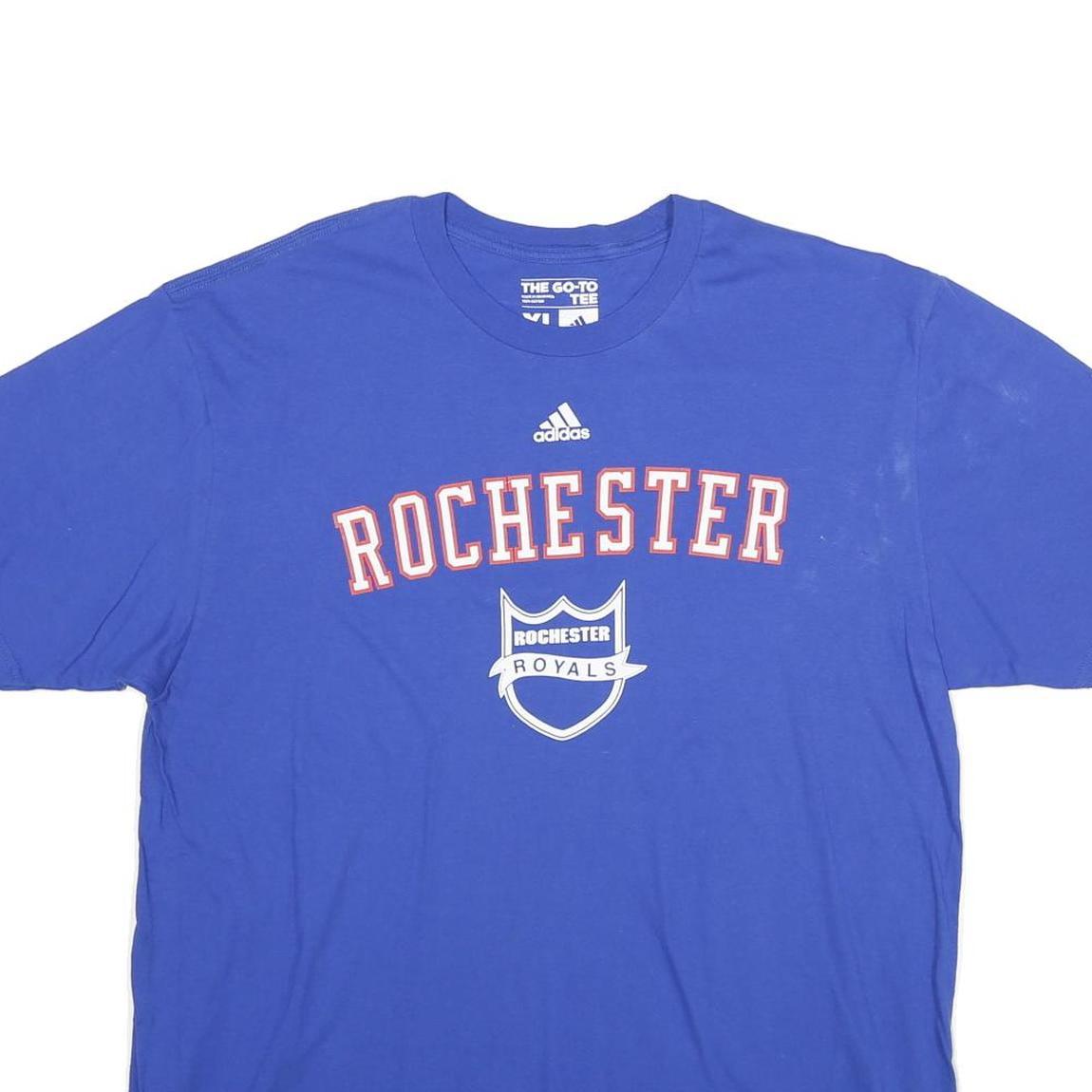 ADIDAS Mens Blue Rochester Graphic T-Shirt XL Short Sleeve Crew Neck Cotton