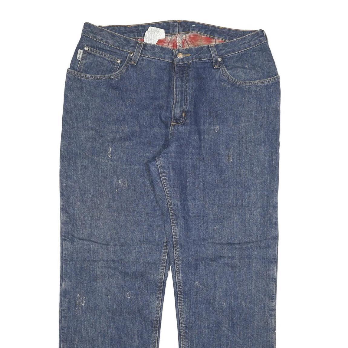 CARHARTT Womens Regular Blue Denim Classic Jeans W36 L32 Durable Zip Fastening