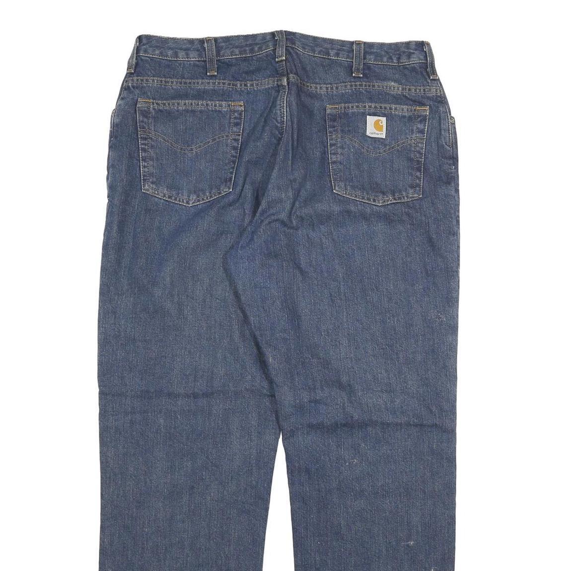 CARHARTT Womens Regular Blue Denim Classic Jeans W36 L32 Durable Zip Fastening