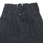 ESSENTIEL Womens Black Cotton Blend Pencil Knee Length Skirt Belted S