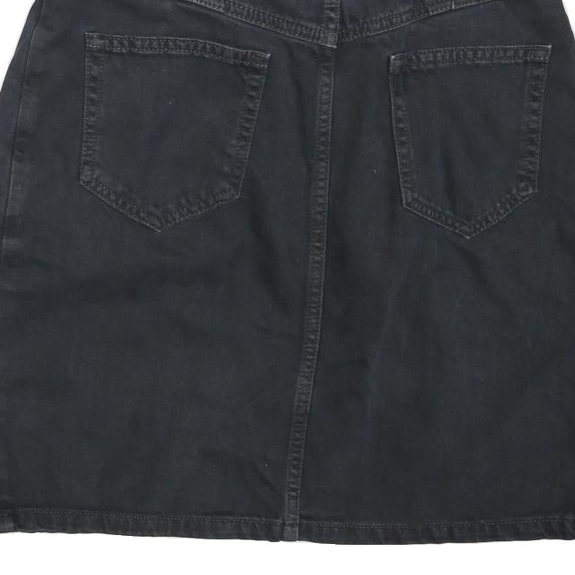 ESSENTIEL Womens Black Cotton Blend Pencil Knee Length Skirt Belted S