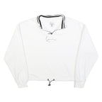 KARL KANI Mens White 1/4 Zip Sweatshirt M Cotton Blend Casual