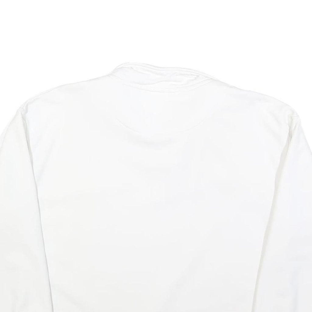 KARL KANI Mens White 1/4 Zip Sweatshirt M Cotton Blend Casual