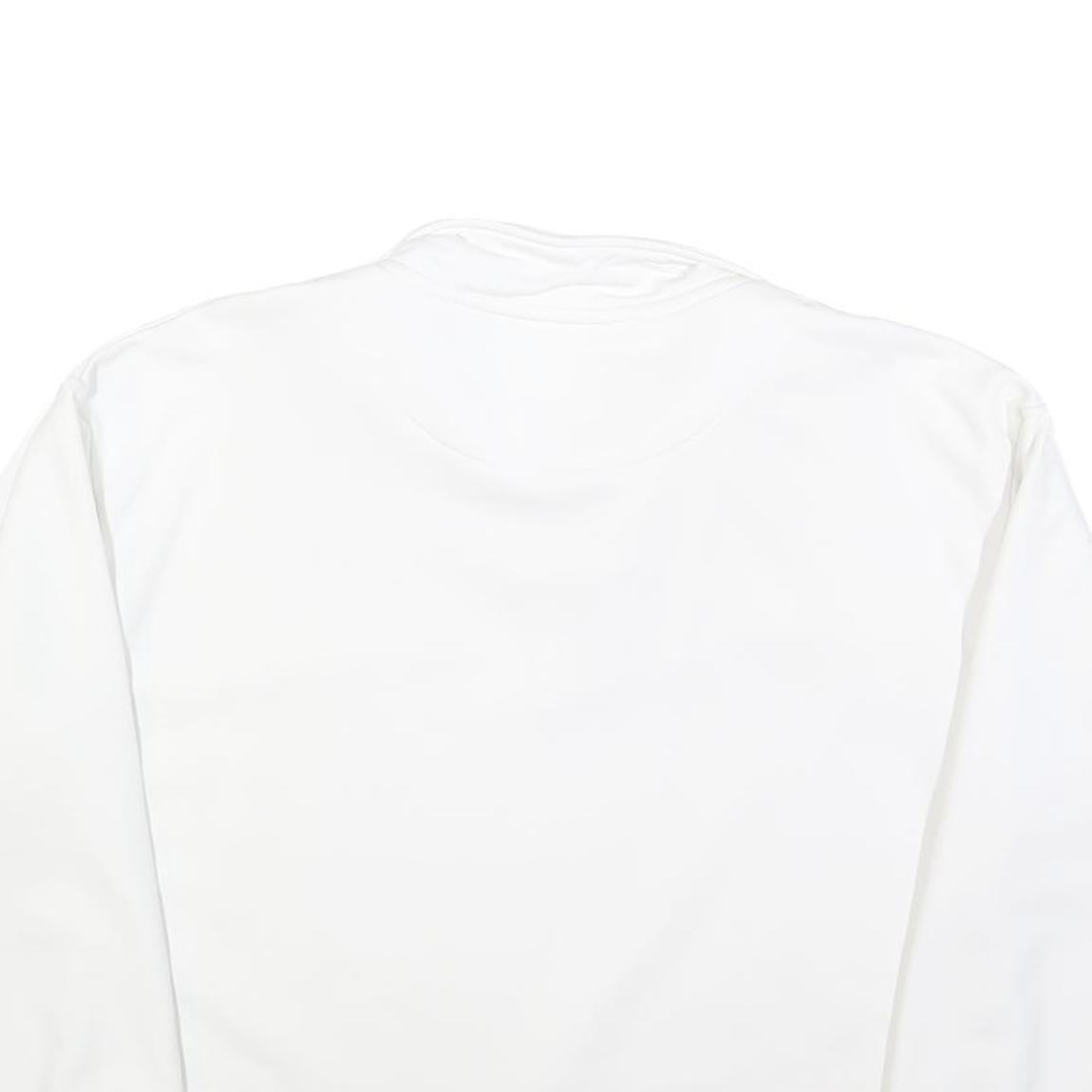 KARL KANI Mens White 1/4 Zip Sweatshirt M Cotton Blend Casual