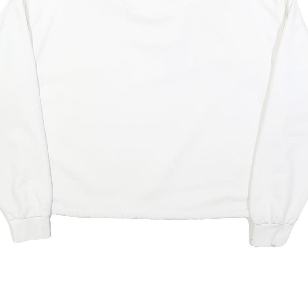 KARL KANI Mens White 1/4 Zip Sweatshirt M Cotton Blend Casual