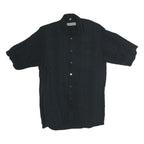 COBER & HUBER Mens Black Cotton Blend Shirt M Casual Button Shirt