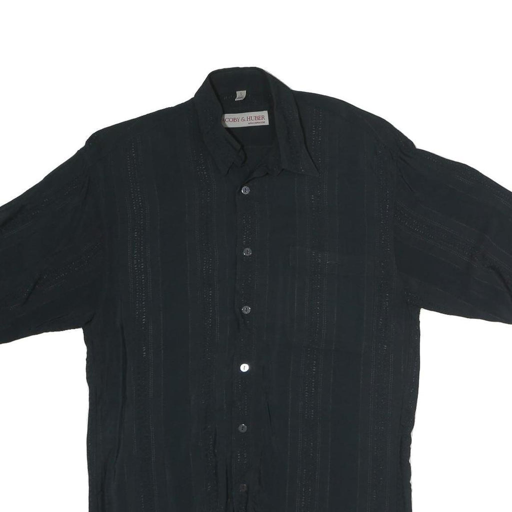 COBER & HUBER Mens Black Cotton Blend Shirt M Casual Button Shirt