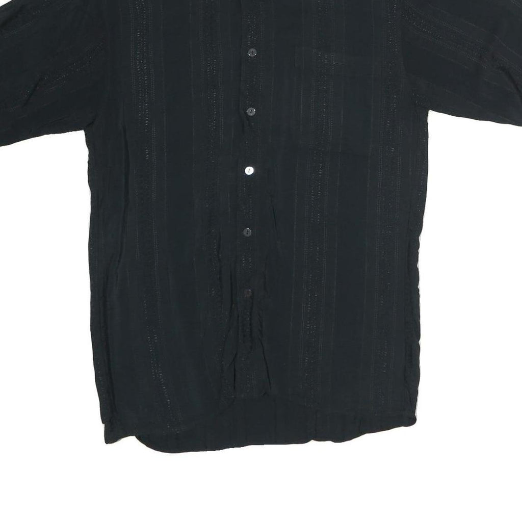 COBER & HUBER Mens Black Cotton Blend Shirt M Casual Button Shirt