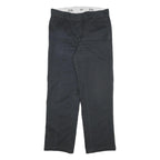 DICKIES Mens Cotton Blend Black Regular Straight Trousers W32 L29 Workwear Zip