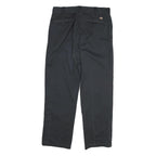 DICKIES Mens Cotton Blend Black Regular Straight Trousers W32 L29 Workwear Zip