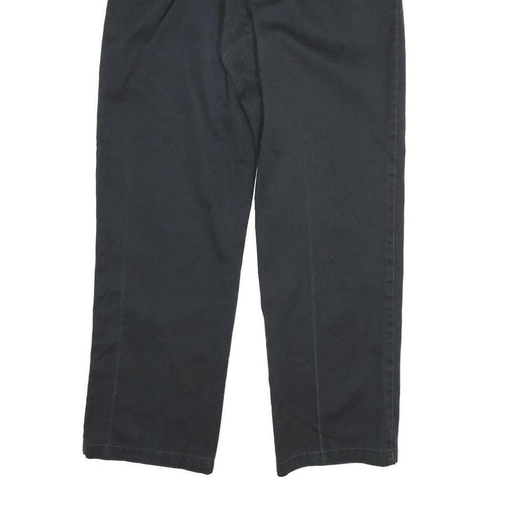DICKIES Mens Cotton Blend Black Regular Straight Trousers W32 L29 Workwear Zip