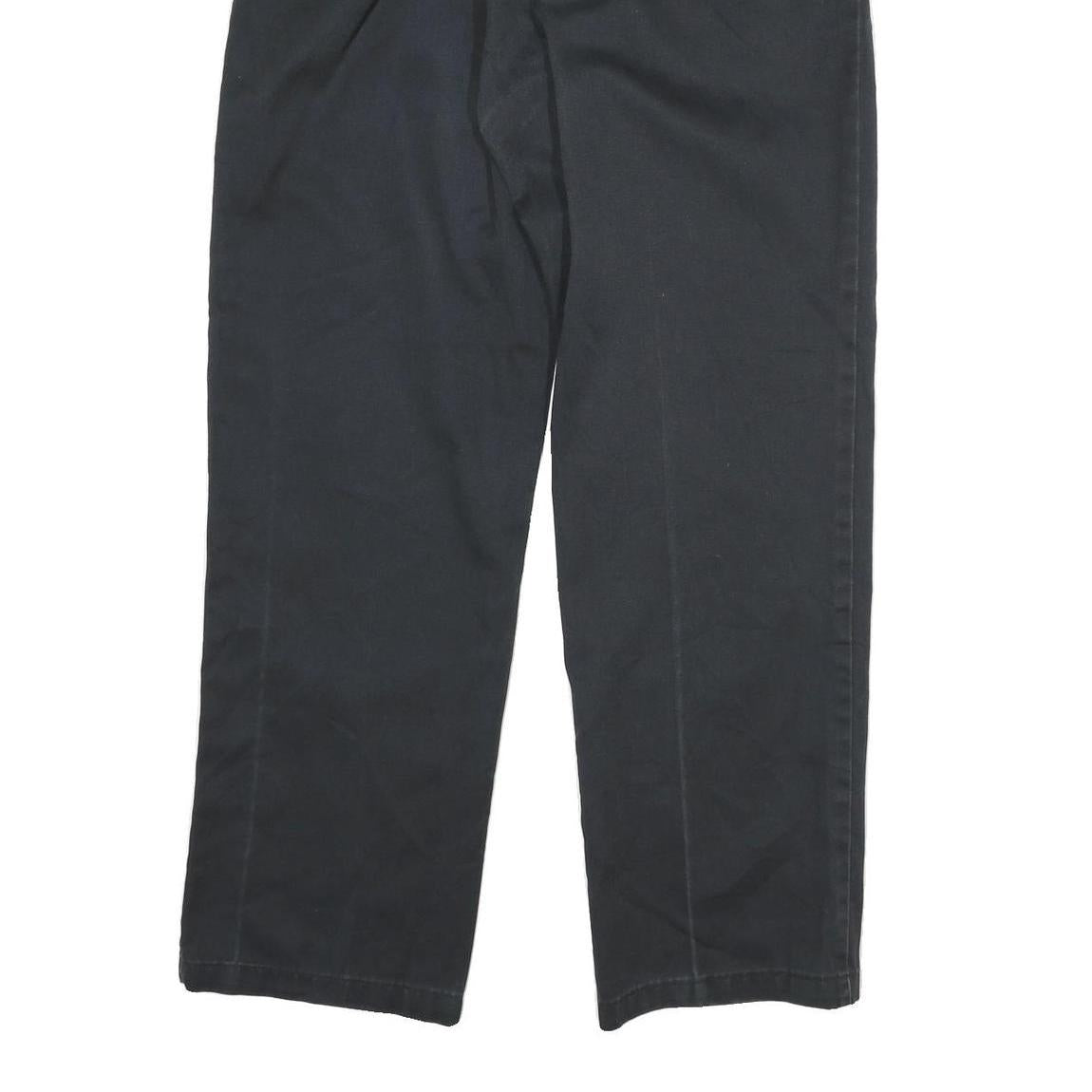 DICKIES Mens Cotton Blend Black Regular Straight Trousers W32 L29 Workwear Zip