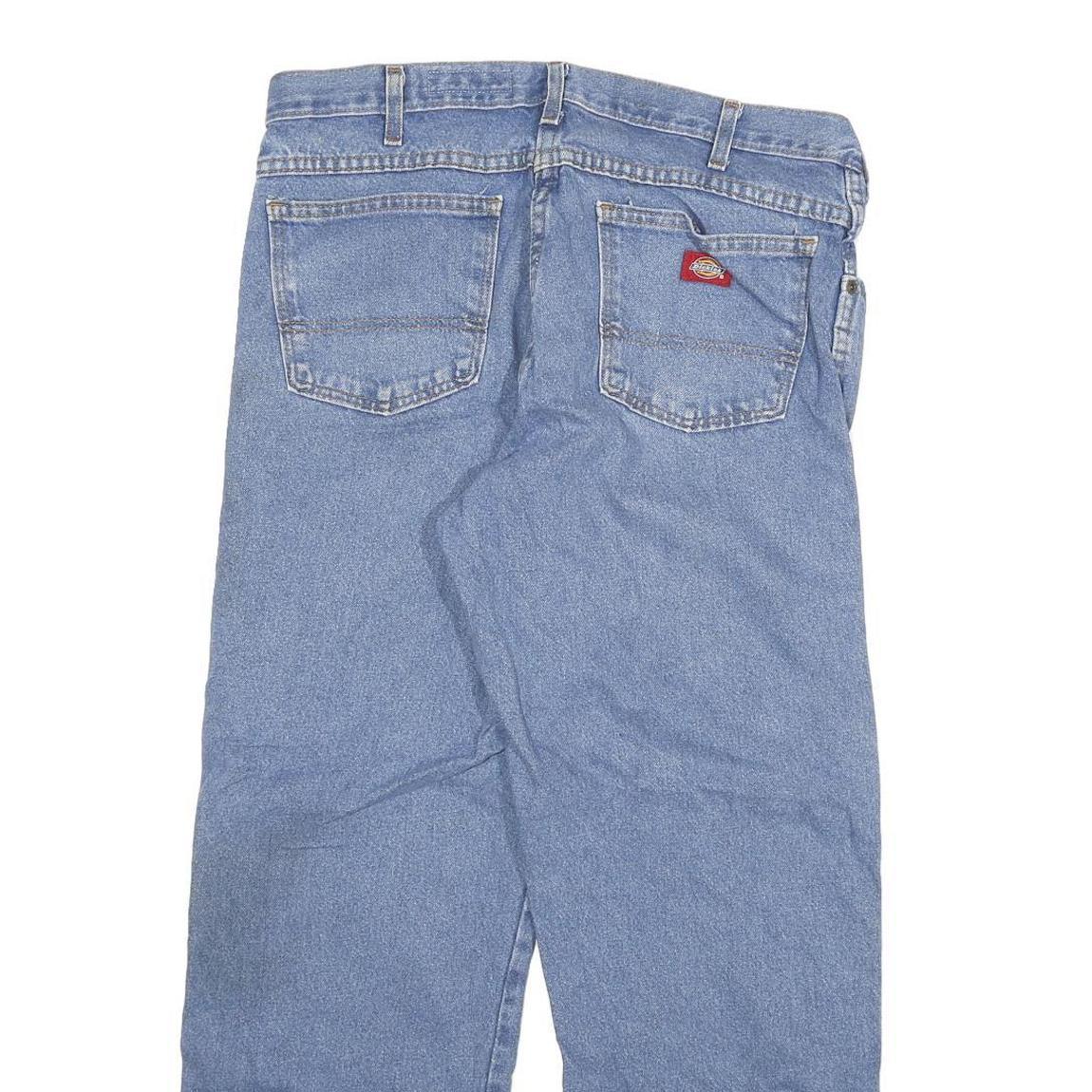 DICKIES Mens Jeans Blue Regular Straight Denim Medium W34 L28 Workwear Casual