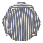 TOMMY HILFIGER Mens Blue & White Striped Shirt L Button-Down Cotton Blend