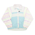 SERGIO VALENTE Womens White & Blue Retro Nylon Zip Jacket M Lightweight