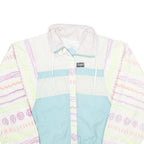 SERGIO VALENTE Womens White & Blue Retro Nylon Zip Jacket M Lightweight