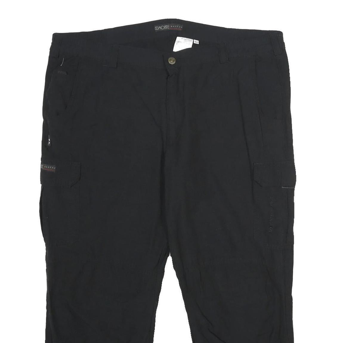 EDMONTE ACTIVE Mens Black Relaxed Cargo Trousers W38 L27 Zip Polyamide Blend