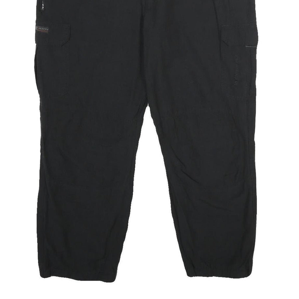 EDMONTE ACTIVE Mens Black Relaxed Cargo Trousers W38 L27 Zip Polyamide Blend