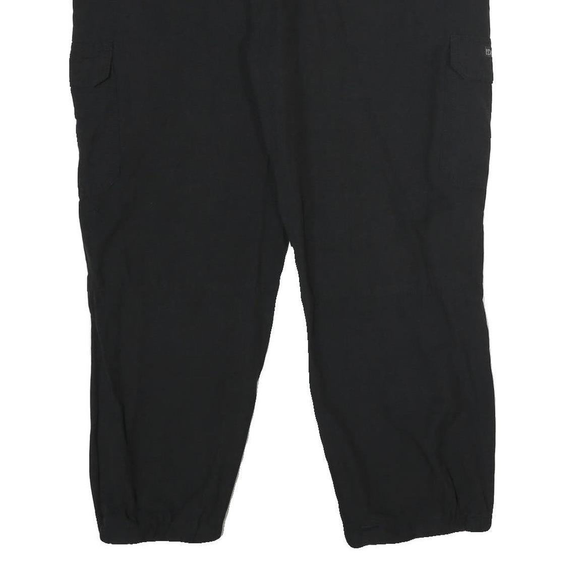 EDMONTE ACTIVE Mens Black Relaxed Cargo Trousers W38 L27 Zip Polyamide Blend