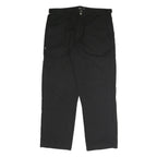 LETS GO Mens Black Relaxed Straight Trousers W40 L32 Cotton Blend Zip Pocketed