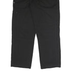 LETS GO Mens Black Relaxed Straight Trousers W40 L32 Cotton Blend Zip Pocketed