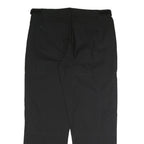 LETS GO Mens Black Relaxed Straight Trousers W40 L32 Cotton Blend Zip Pocketed