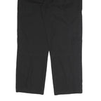 LETS GO Mens Black Relaxed Straight Trousers W40 L32 Cotton Blend Zip Pocketed