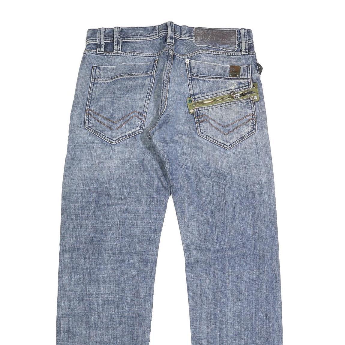 ENERGIE Womens Jeans Blue Regular Straight Denim Light W32 L33 Button Closure