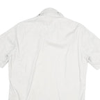 HUGO BOSS Mens White Plain Short Sleeve Shirt S Cotton Blend Summer Style