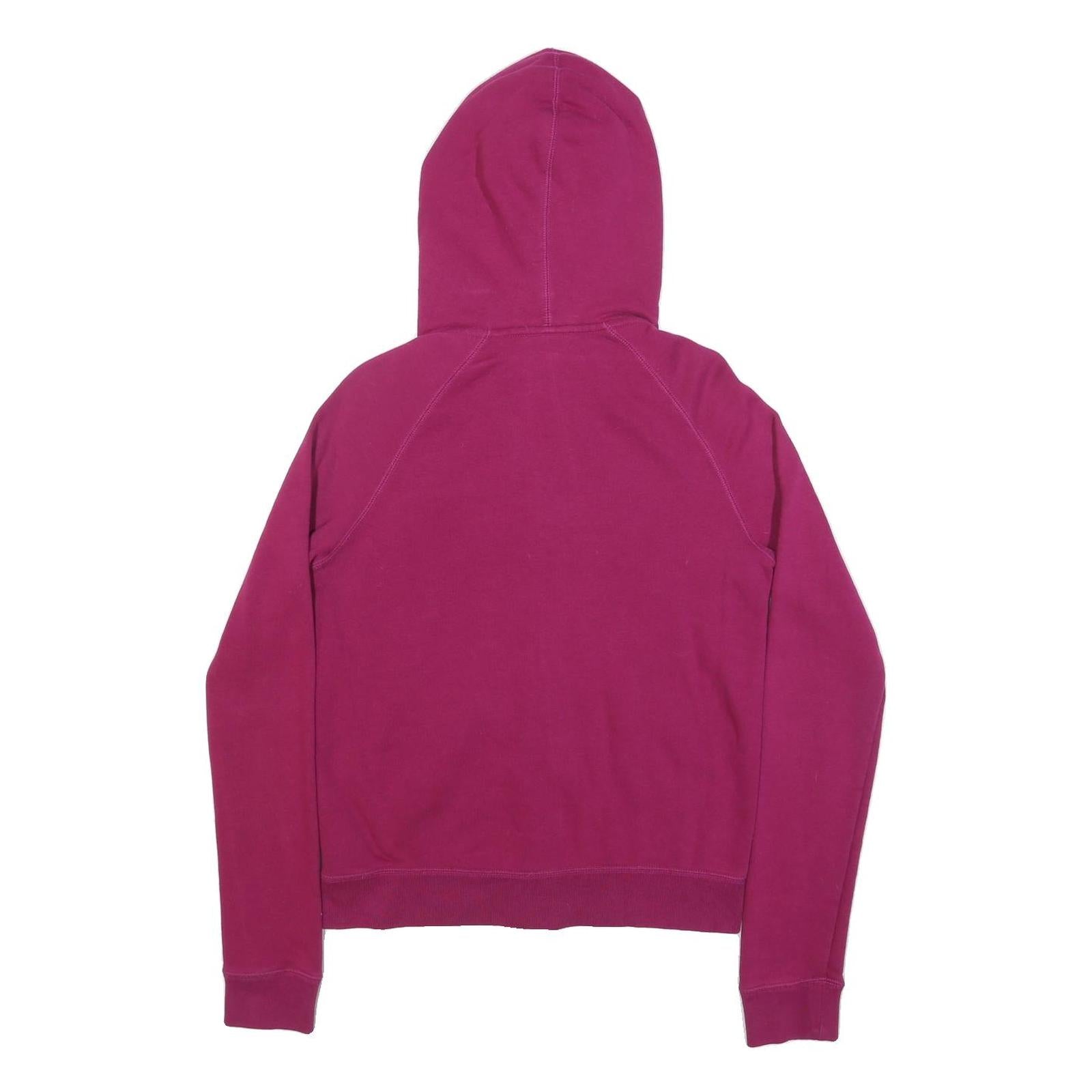 NIKE Womens Purple Pullover Hoodie M Cotton Blend Zip Up Casual