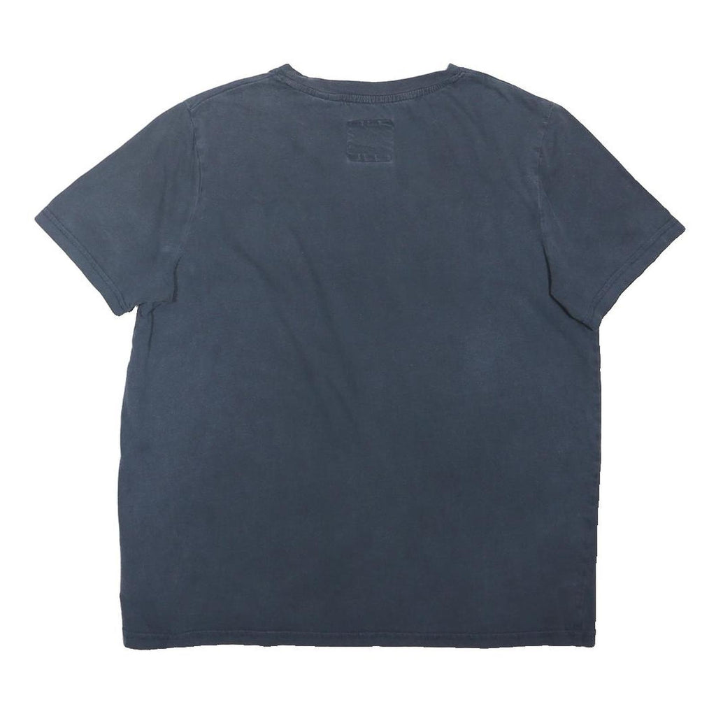 SUPERDRY Womens Navy Blue & Pastel Stripe Graphic T-Shirt UK 12 Short Sleeve